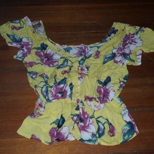 Floral yellow top
